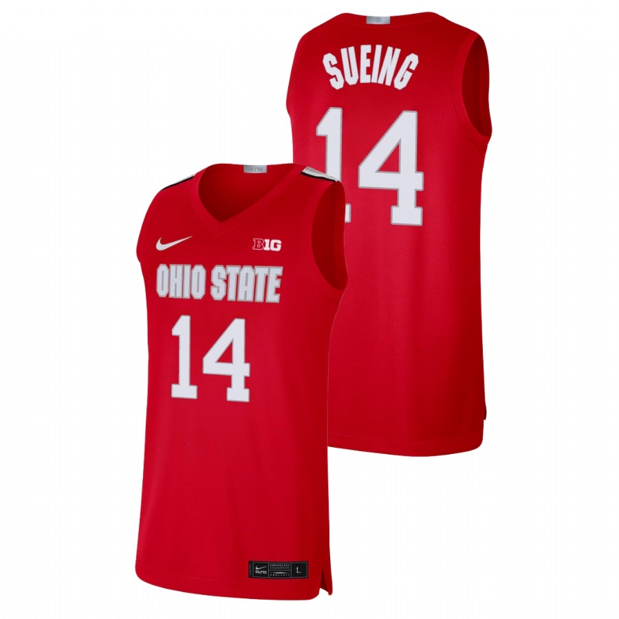 Ohio State Buckeyes Men's NCAA Justice Sueing #14 Scarlet Alumni Limited College Basketball Jersey JTZ2049OF